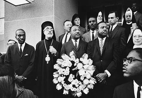 Archbishop Iakovos (Coucouzis) of America was one of the first national religious leaders to take a role in the Civil Rights Movement. He marched with Rev. Martin Luther King at Selma in 1965. (photo credit: goarch.org)